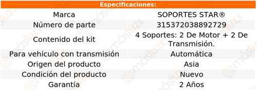 Soportes Motor Y Trans Torrent V6 3.4l 06/09 S. Star Foto 2