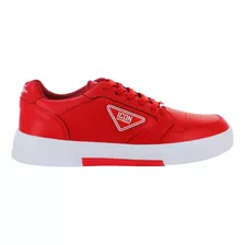 Clasben Tenis Vestir Casual Moda Polipiel Rojo Hombre 83790