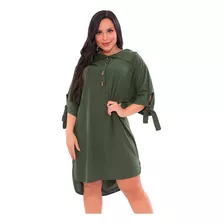 3 Vestido Chemise Feminino Camisao Viscolinho Manga Chamise