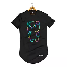 Camiseta Camisa Camisetão Longline Needstar Urso Colorido Xx