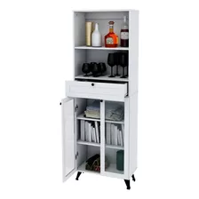 Aparador Mueble Organizador Cajon Puertas Estante Regulable Color Blanco