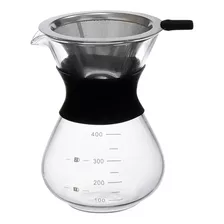 Passador De Café Drip Em Vidro/aço Inox E Silicone 400ml 