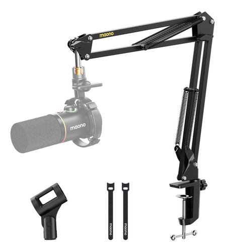 Maono Brazo Micrófono, Kit Soporte Ajustable De Metal, Ba20 Color Negro