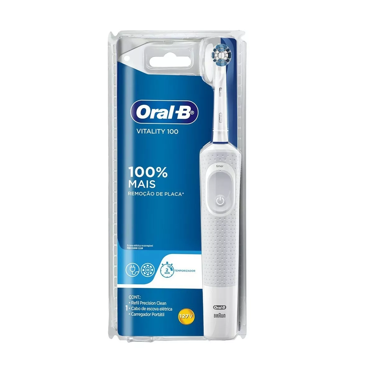 Escova Dental Elétrica Recarregável Precision Clean Oral-b Vitality 110v Oral-b