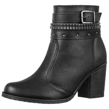 Bota Feminina Gigil Montaria Salto Grosso - Preto