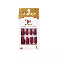 Beso Dorado Dedo Gel Glam 24 Uñas Gfc10 Malva