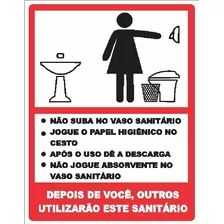 Placa Informações Banheiro Feminino Pvc 15cm X 20cm