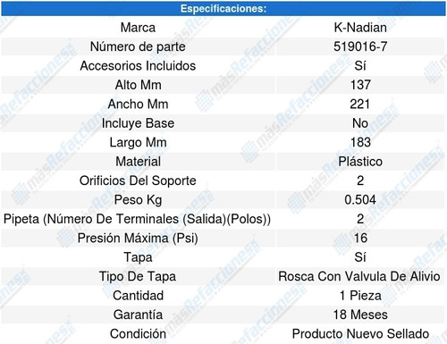 Deposito Anticongelante V50 5cil 2.5l 03-11 K-nadian 8602248 Foto 3