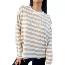 Camiseta Rayada Manga Larga De Modal Soft (imperfect)