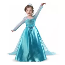 Hermoso Disfraz Vestido Princesa Elsa Con Capa De Frozen