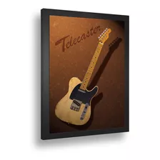 Quadro Emoldurado Poste Telecaster Guitarra Classic Vidro A3