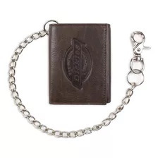 Cartera Para Hombre Dickies Trifold Marrón Oscuro Con Cadena