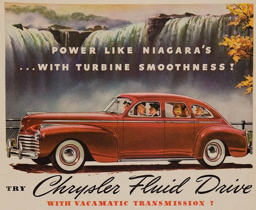 Original 1941 Chrysler Fluid Drive Emblema Del Cofre - Foto 2