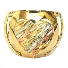 Anel De Ouro 18k Feminino Golden Heart - Todos Os Aros E Envio 48h - Acompanha Certificado De Garantia Eterna Do Ouro