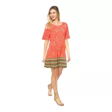 Vestido Cantão Étnico Laranja