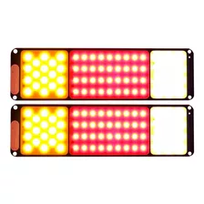 Juego Faro Led Trasero 12v Chato Camion Trailer Calidad