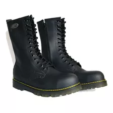 Hombre Mujer Botas Altas Piel Cuero Negra Gotica Rock Regalo