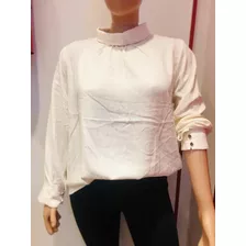 Blusa Crepe Cuello Alto Talles Grandes Y Especiales