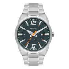 Relógio Orient Masculino Prateado Fundo Verde Mbss1461 Aço