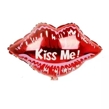 Globo Metalico Labios Kiss Kissme Beso Amor 