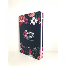 Bíblia Sagrada Rc Harpa Avivada E Corinhos Média Capa Dura Floral Pink