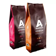 Kit 6kg Café Grãos América 4kg Gourmet E 2kg Premium 