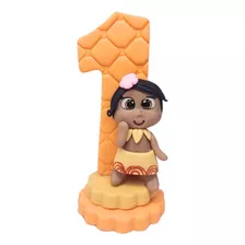 Vela Biscuit Aniversário Moana Baby 1 2 3 4 5 6 7 8 9 Anos