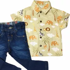 Conjunto Social Safari Infantil Menino Preto