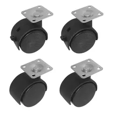 4 Ruedas Para Muebles Giratorias (2 Con Freno) 50mm Nylon