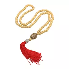 Japamala 108 Contas Madeira Clara Com Tassel Vermelho