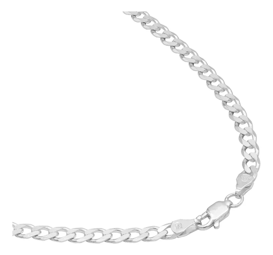 Cadena Plata 925 Barbada Cubana para Hombre 65cm - Imagen 1