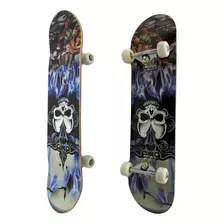 Patineta Skate Calavera O Grafitti Diseños Premium Color Negro Skull