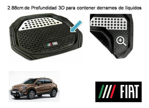 Tapetes 4 Pz Charola 3d Logo Fiat 500x 2016 2017 2018 2019 Foto 4