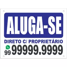 Placa Aluga-se Ou Vende-se Pvc 2mm 50cm X 40cm 04 Furos