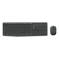 Kit De Teclado Y Mouse Inalámbrico Logitech Mk235 Español Teclado Grafito Y Mouse Negro