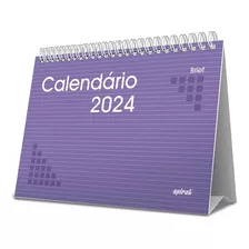 Calendário De Mesa 2024 Brief Case Lilás Escritório