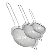 3 Peneira Inox Coador Utensílios De Polvilhar Para Cozinha