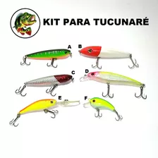Kit 6 Iscas Artificial Ideal Para Pesca De Traíra Tucunarés 
