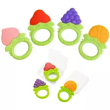 Mordedor Para Bebe Silicona Frutas Libre De Bpa