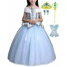 Disfraz Talla 6-7 Para Niñas De Princesa Bella Durmiente