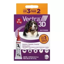 Vectra 3d - Para Cães De 40 A 67kg - 3 Pipetas