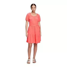 Vestido Mujer Gap Manga Corta Soft Coral