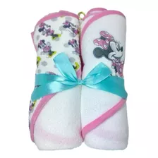 Pacote Com 2 Toalhas Com Capuz Disney Baby Rosa Minnie