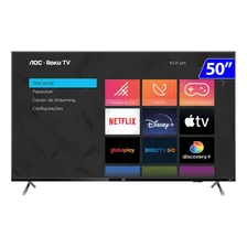 Smart Tv Aoc Roku Led 50 Polegadas 4k Uhd Wi-fi 50u6125/78g