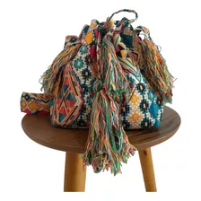 Bolsa Sacola Transversal Em Lona Hippie Chic Verão La Bamba