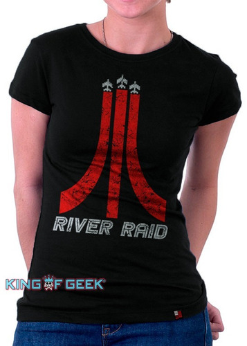 Babylook River Raid Atari Game Retrô Camisa Feminina Geek