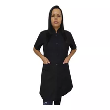 Jaleco Feminino Manga Curta Gola Padre Gabardine