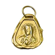 Dije Medalla De La Virgen Chapa De Oro 14k Bisutería 1 Pz