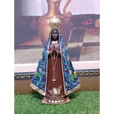 Imagem Nossa Senhora Aparecida Manto Azul Gesso Mármore 20cm