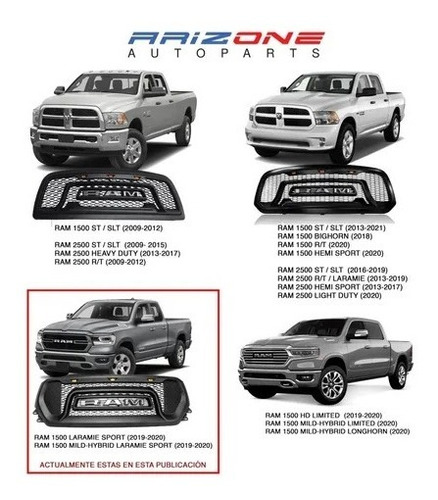 Parrilla Dodge Compatible Ram 1500 Led Ambar 2019 Foto 3